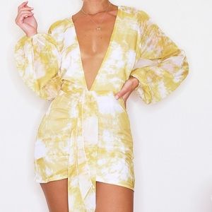 PrettyLittleThing Tie Dye Chiffon Bodycon Dress